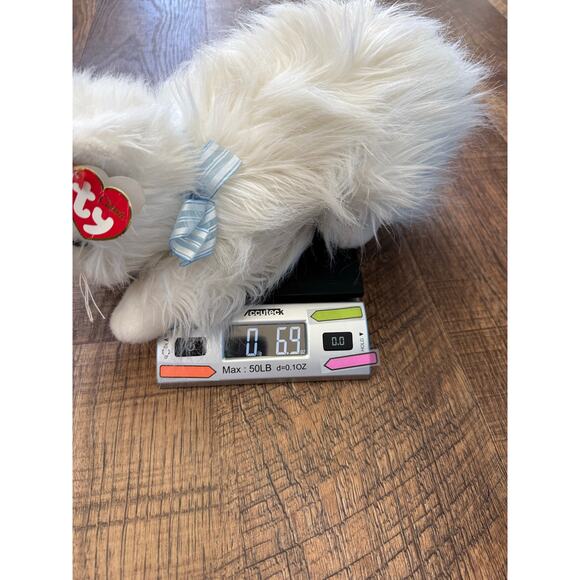 Ty Vintage Sugar White Fluffy Cat Realistic Plush‎ 2002 Long Hair Blue Eyes 12" - Picture 9 of 9